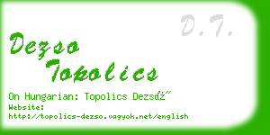 dezso topolics business card